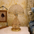 スベ雪テ-ブ-ルラインプ寝室ベドルームのベトド水晶ヨーロッパ式豪華結婚式創意現代シンプルです。ファンのです。暖かい装飾北欧調光7332金色調光スィッチです。